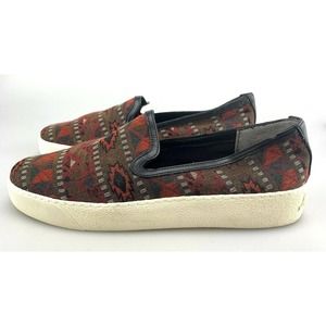 Sam Edelman Womens Becker Slip-on Sneakers Size 8 Red Black Aztec